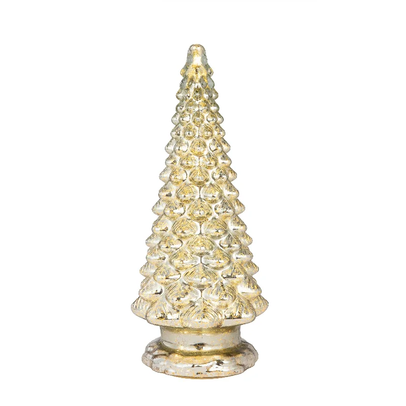 16 in. Mercury Glass Tree with Twinkling Lights