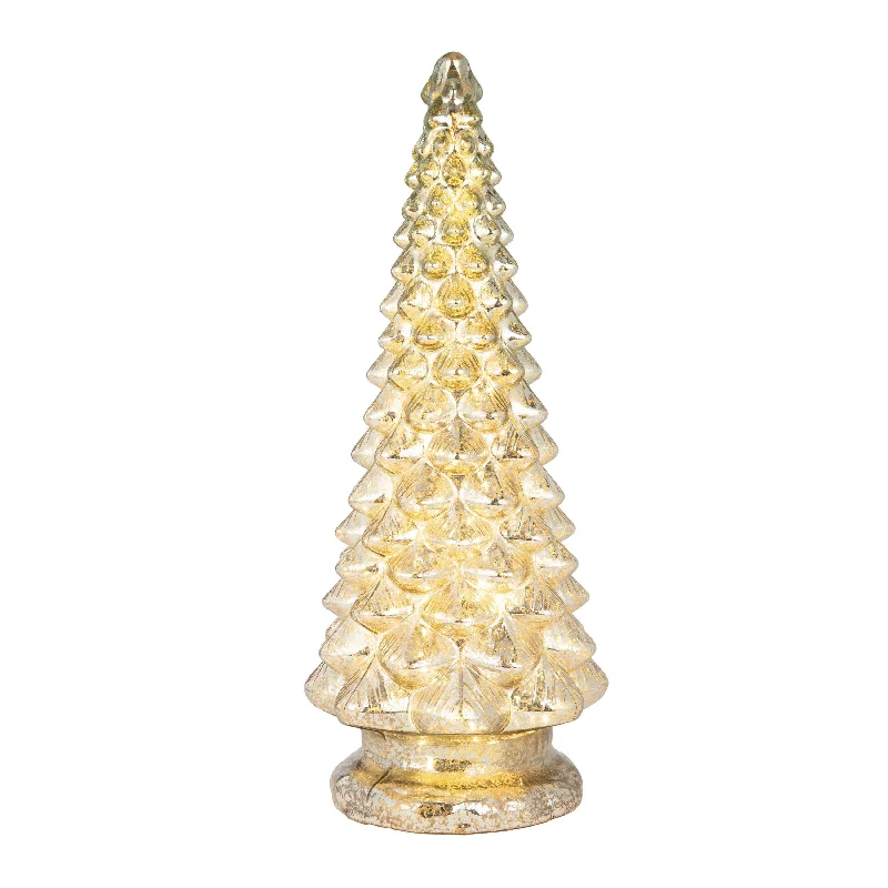 20 in. Twinkling Mercury Glass Tree with Twinkling Lights