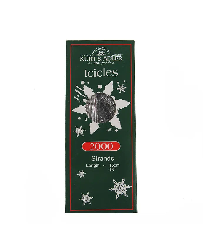 2000 Silver Tinsel Icicle Strands, C1687S, Kurt Adler