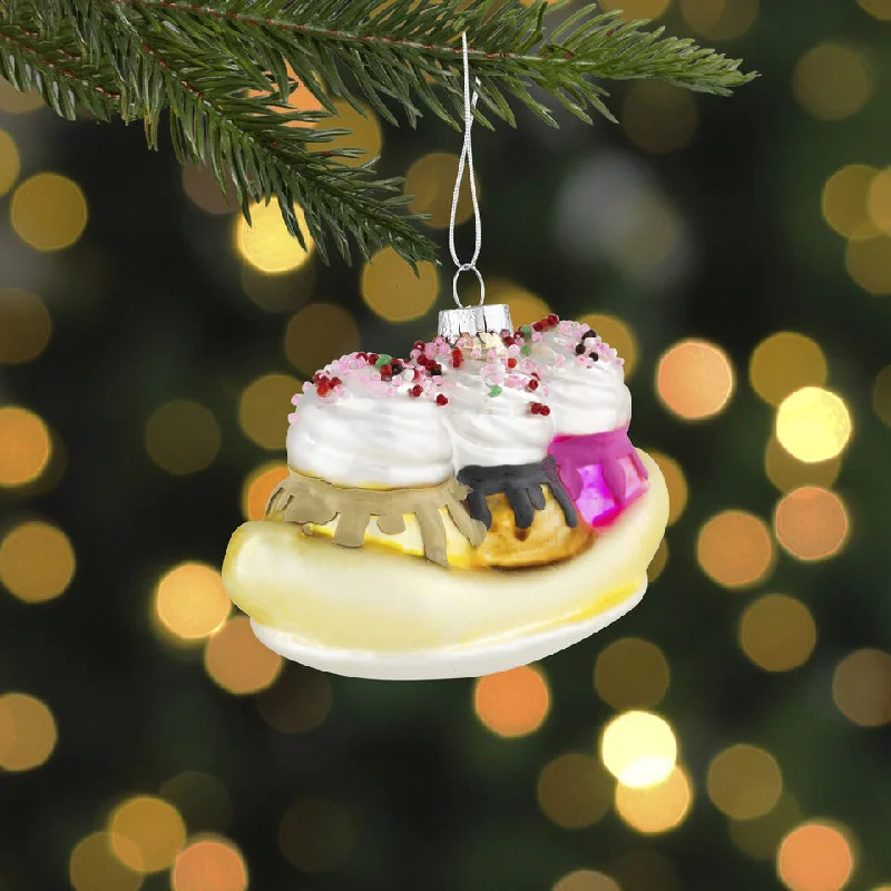 3" Banana Split Glass Ornament Set Of 6