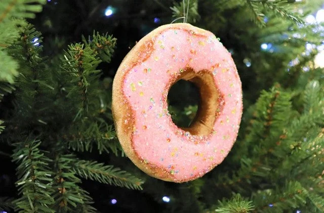 5" Pink Donut With Sprinkles Ornament Set Of 6