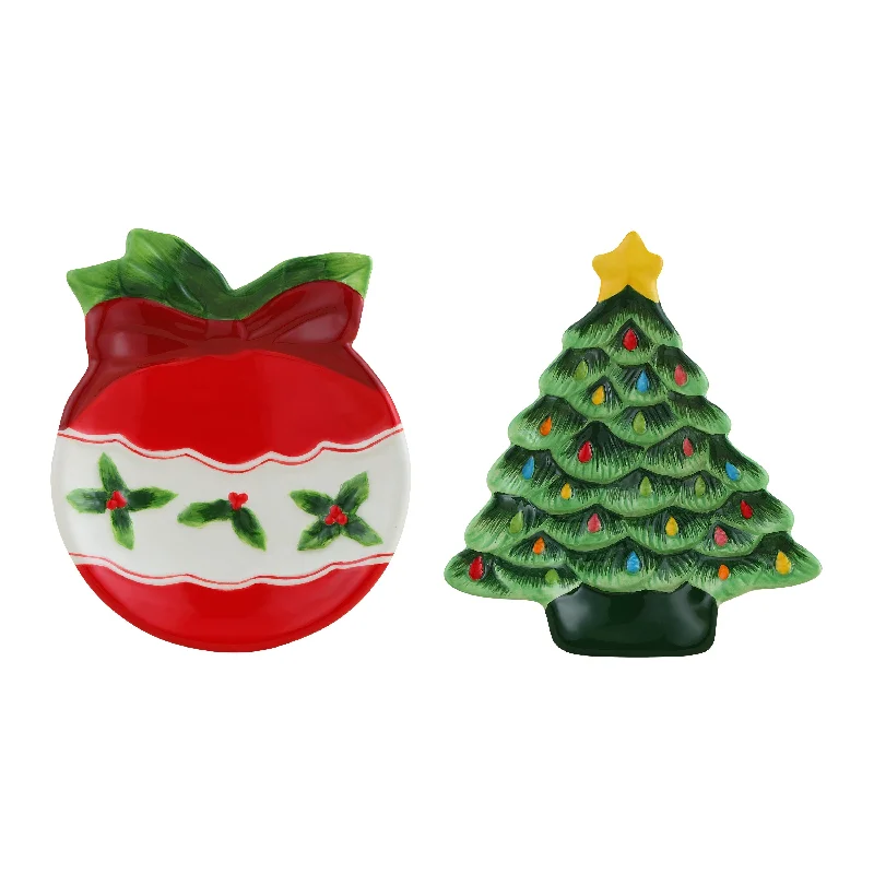 6 in. Ceramic Ornament and Tree Trinket Tray Set