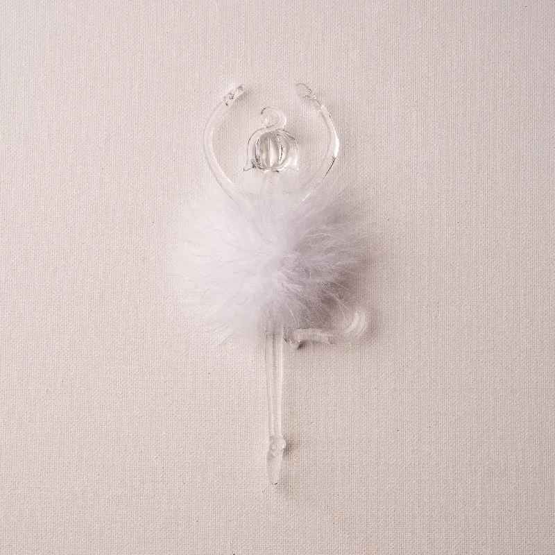 6" Feathered Ballerina Ornament Set Of 6