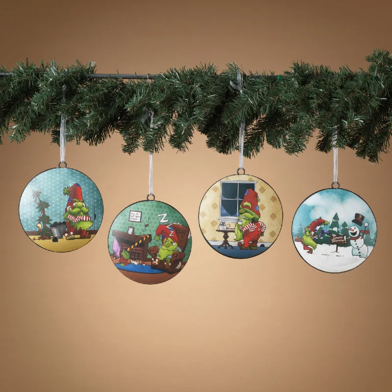 6" Holiday Gnome Assorted Ornament Set Of 4