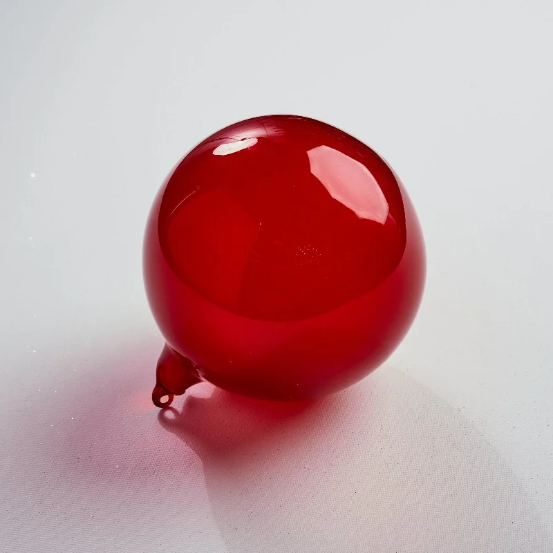 6" Red Glitter Bubblegum Glass Ornament