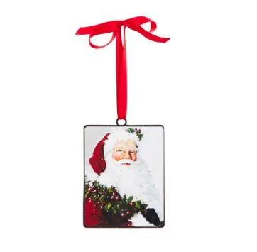 6" Santa Disc Ornament Set Of 4