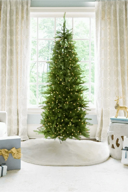 7.5' Yorkshire Fir Slim Artificial Christmas Tree with 500 Warm White LED Lights