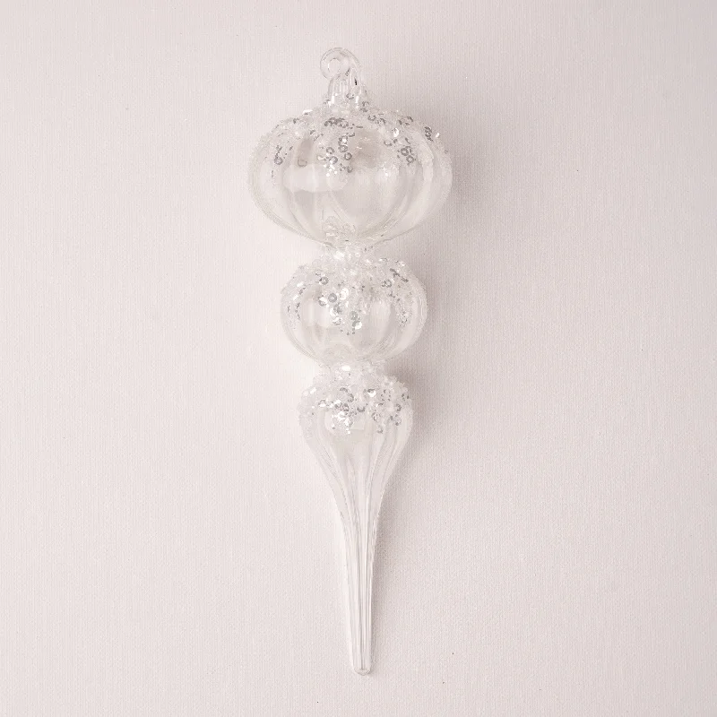 8" Crystal Finial With Glitter Set Of 2