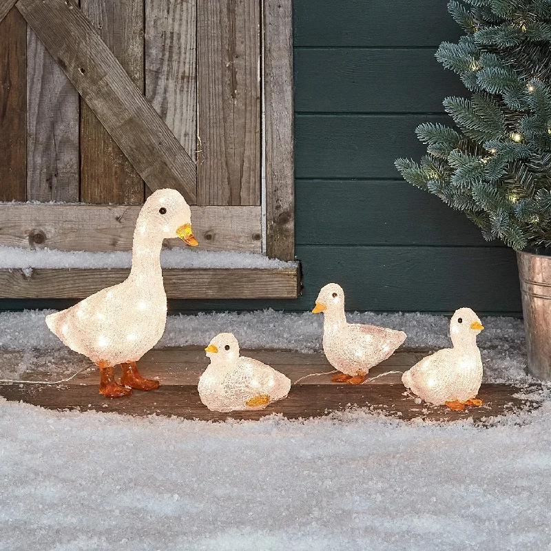 29cm Acrylic Duck Family Christmas Figures