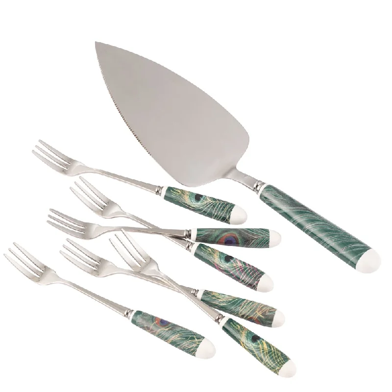 Aynsley Peacock Feather Pastry Set