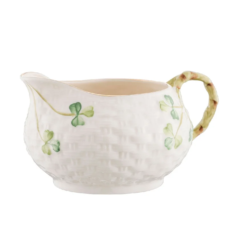 Belleek Classic 1880 - Gold Shamrock Cream Jug