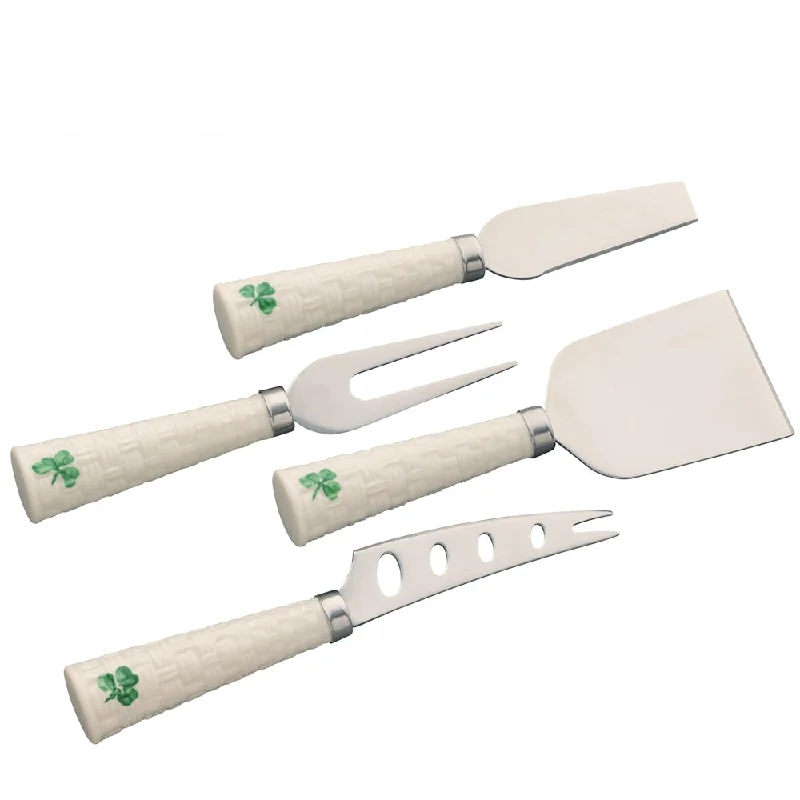 Belleek Classic Shamrock Cheese Knife Set of 4