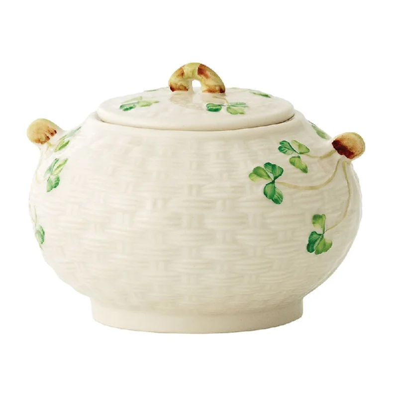 Belleek Classic Shamrock Sugar Bowl