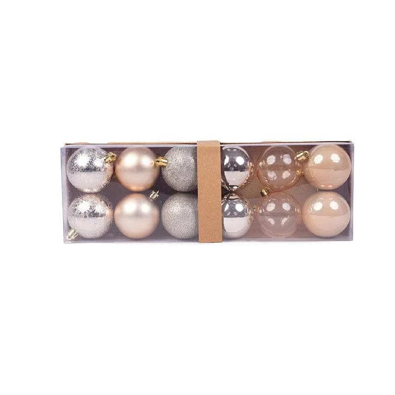 Box of 12 Gold Christmas Baubles - 6cm