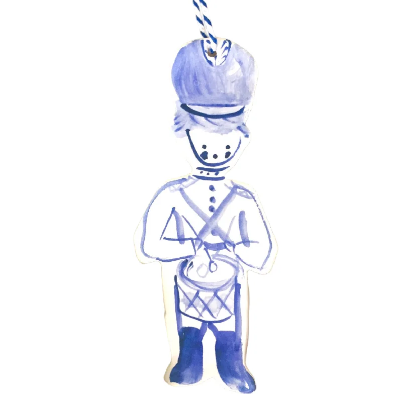 Boy Drummer Ornament - blue