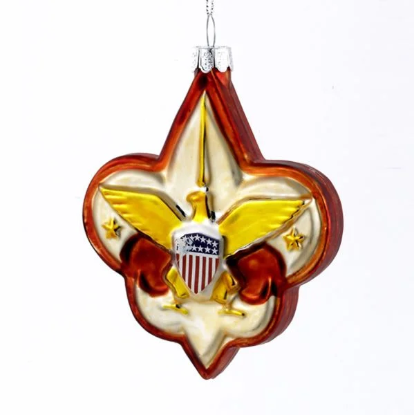 Boy Scout logo glass ornament, BS0001