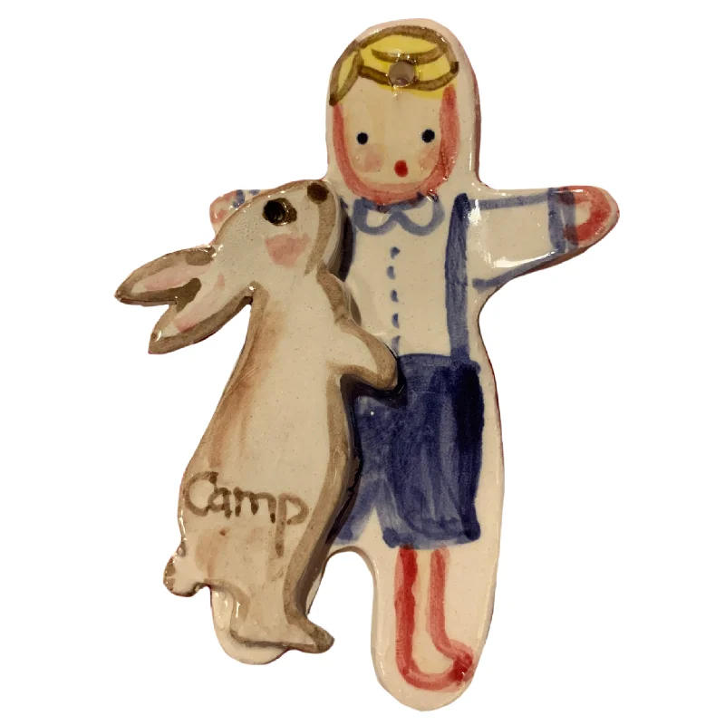 Boy with Bunny Ornament