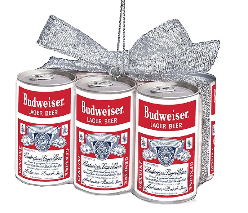 Budweiser Vintage Cans with Bow Ornament by Kurt Adler