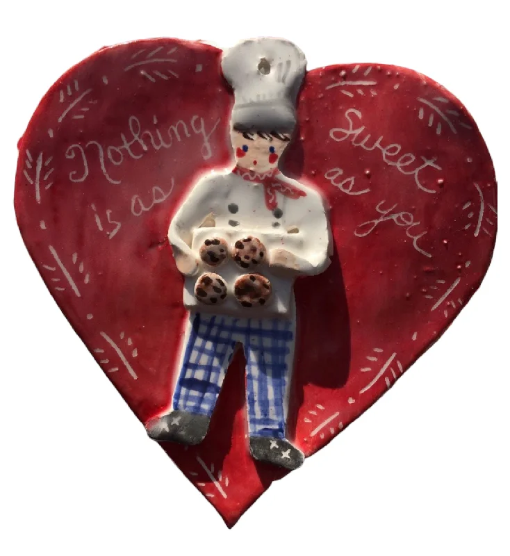 Christmas Baker Ornament - Red Heart