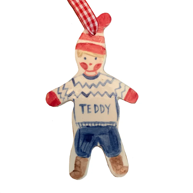 Christmas Boy Ornament - blue