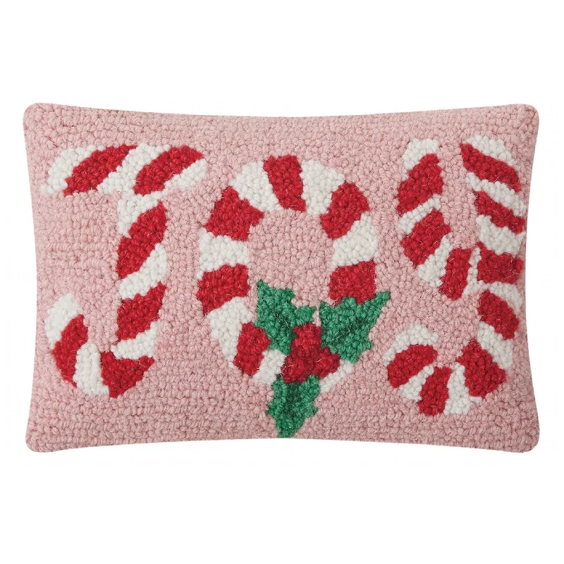 Christmas Candy Cane Joy Hook Pillow