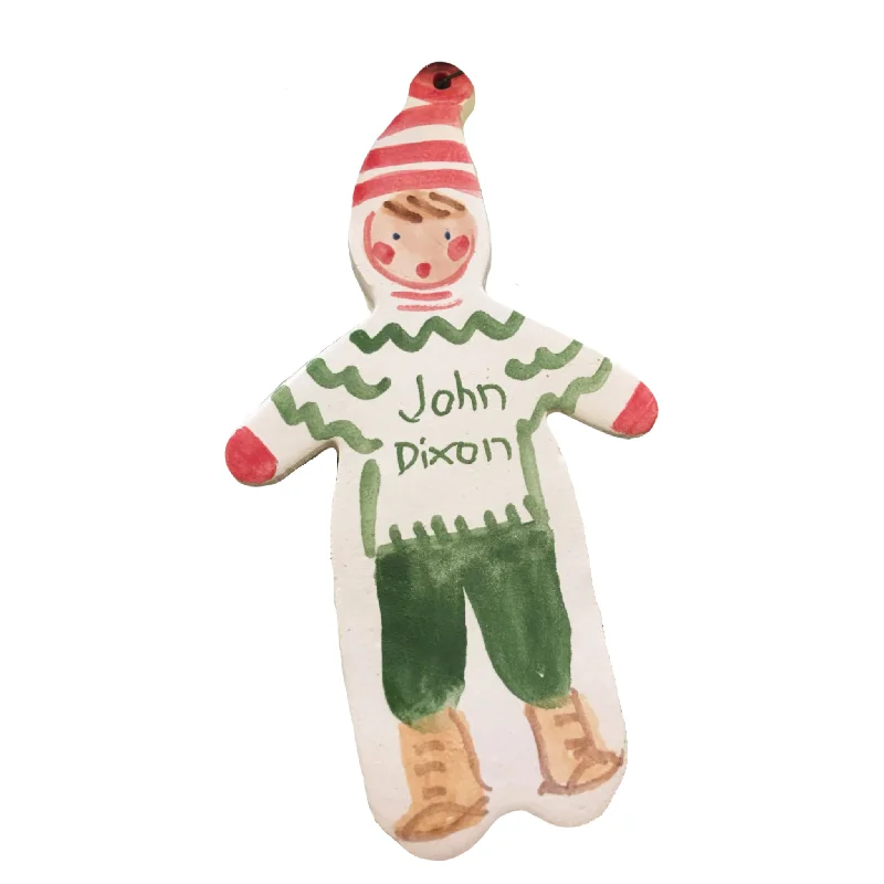 Christmas Boy Ornament - green