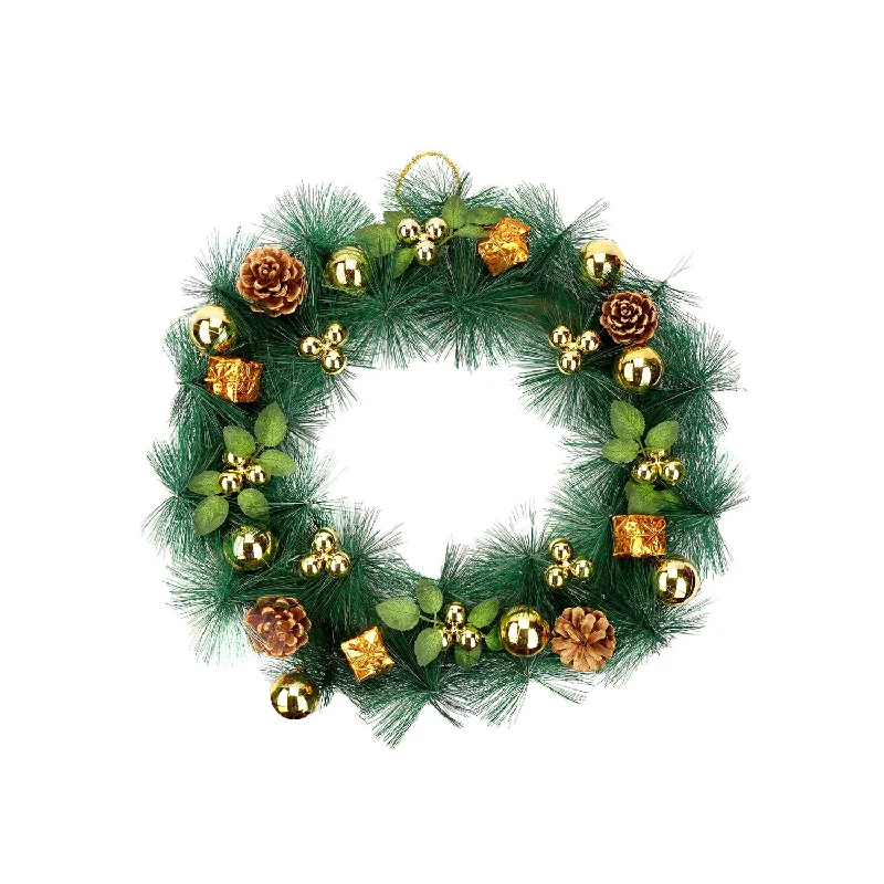 Christmas Wreath with Gold Ornaments