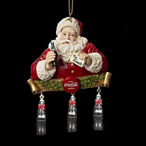 COCA-COLA® SANTA WITH DANGLE BOTTLES ORNAMENT