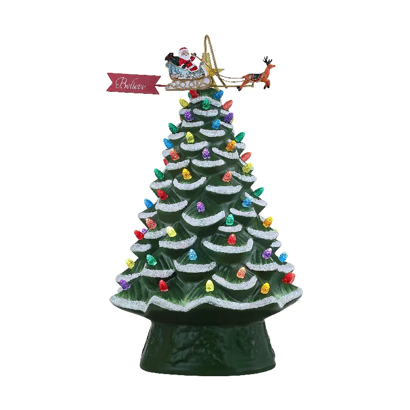 16 in. Animated Nostalgic Ceramic Tree - Green