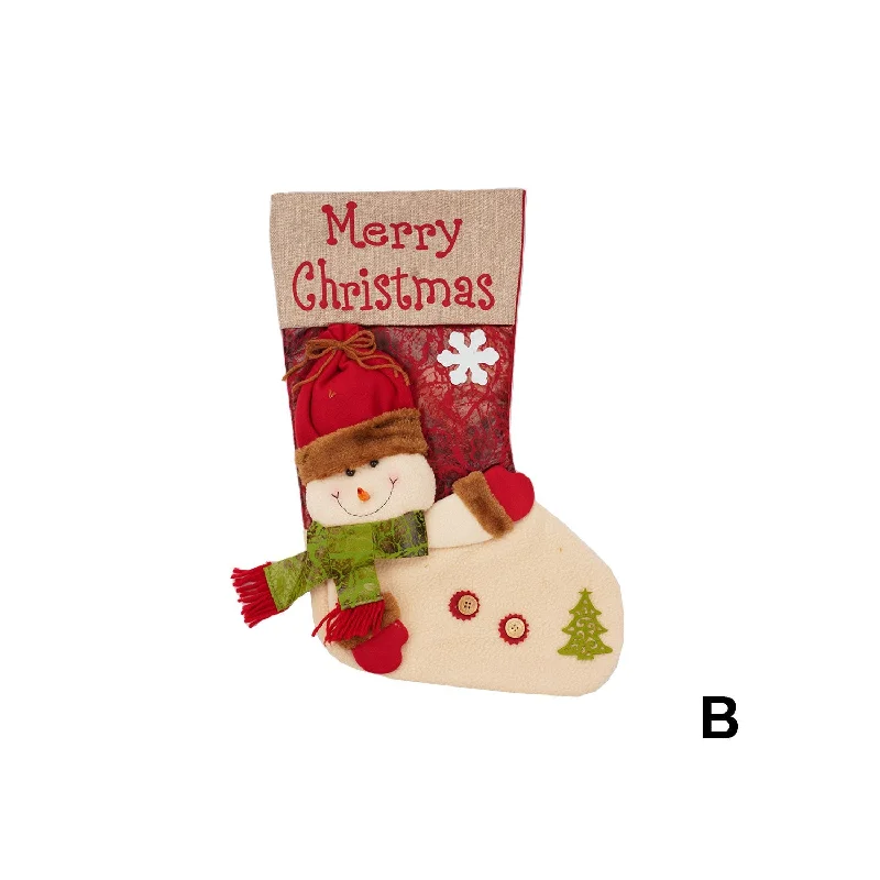 Large Christmas Stocking - Snowman