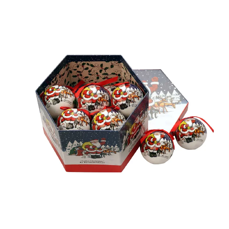 Set of 14 Printed Baubles - Santa