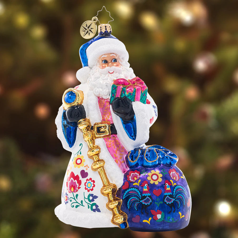 CR, Floral Folk Santa, 1021441, Radko