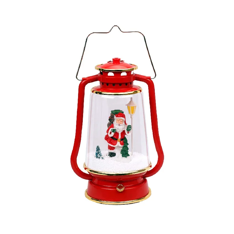 Decorative Snowing Santa Lantern