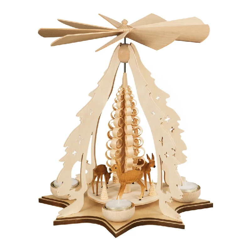 Deer Under Tree Tea Light Pyramid by Taulin