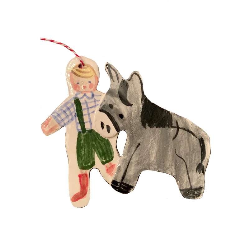 Donkey and Boy Ornament