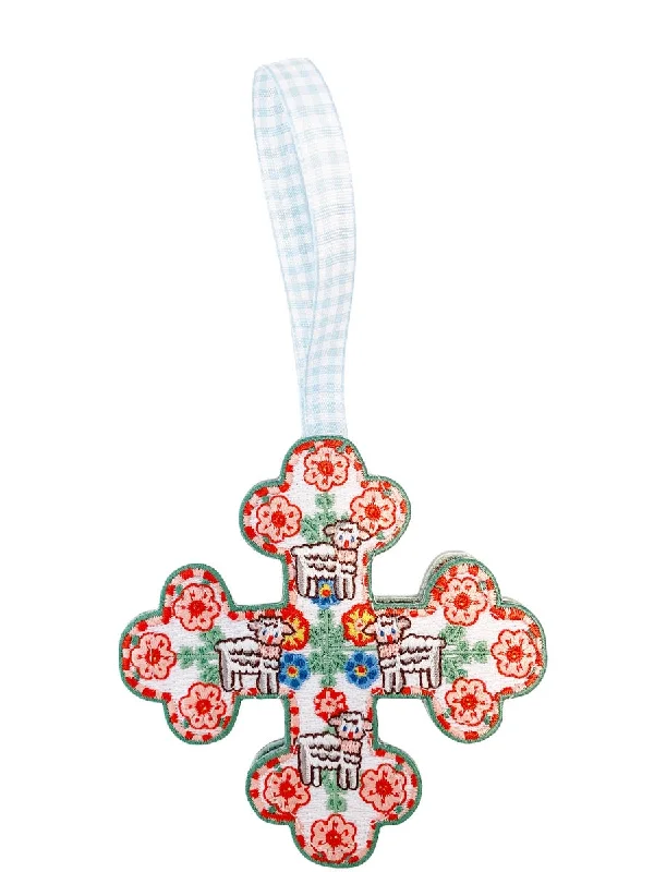 Easter Cross Embroidered Ornament