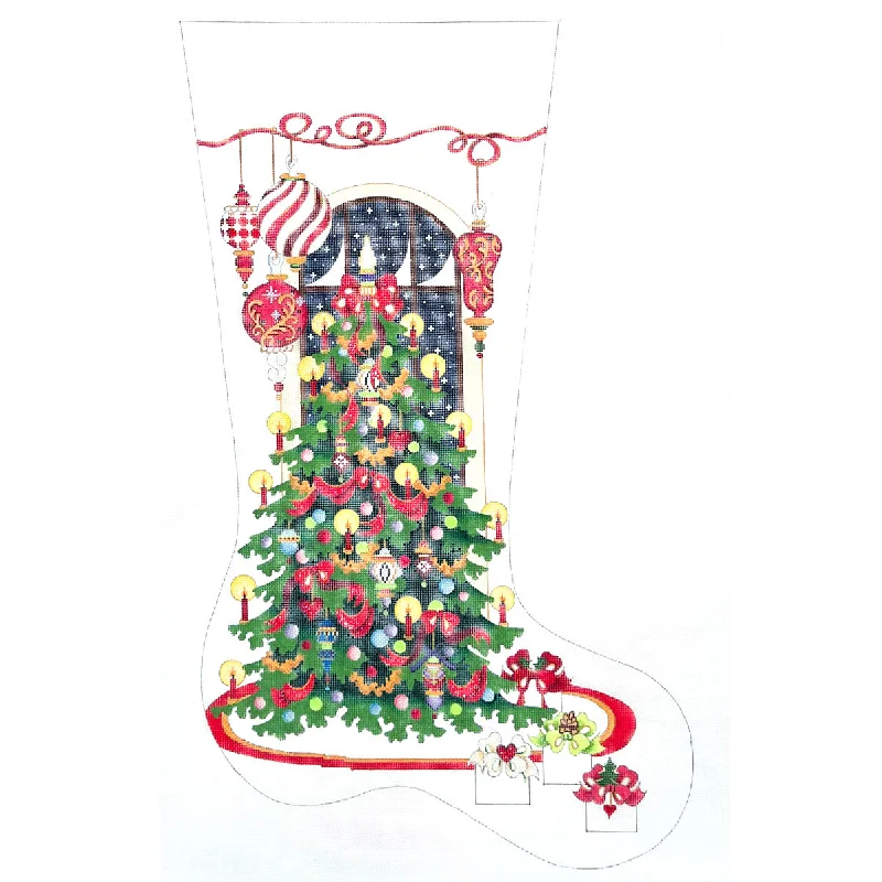 Fancy Tree with Ornaments Full Size Stocking