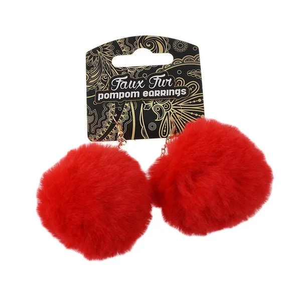 Faux Fur Pompom Earrings