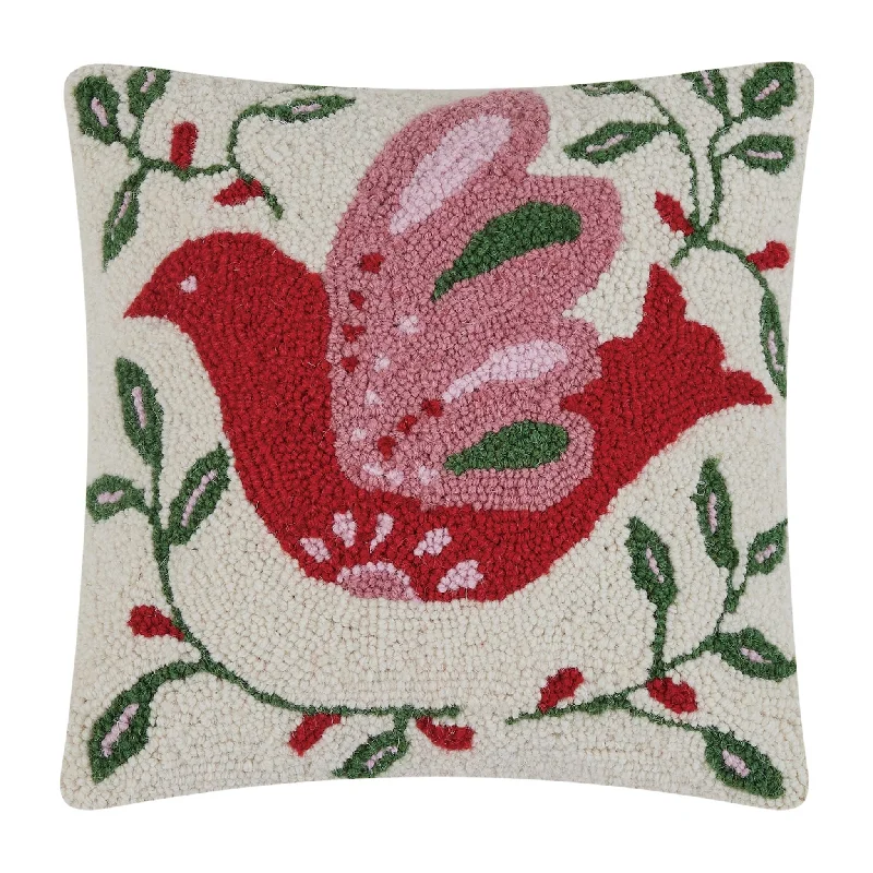 Festive Folk Dove Decorative Hook Pillow