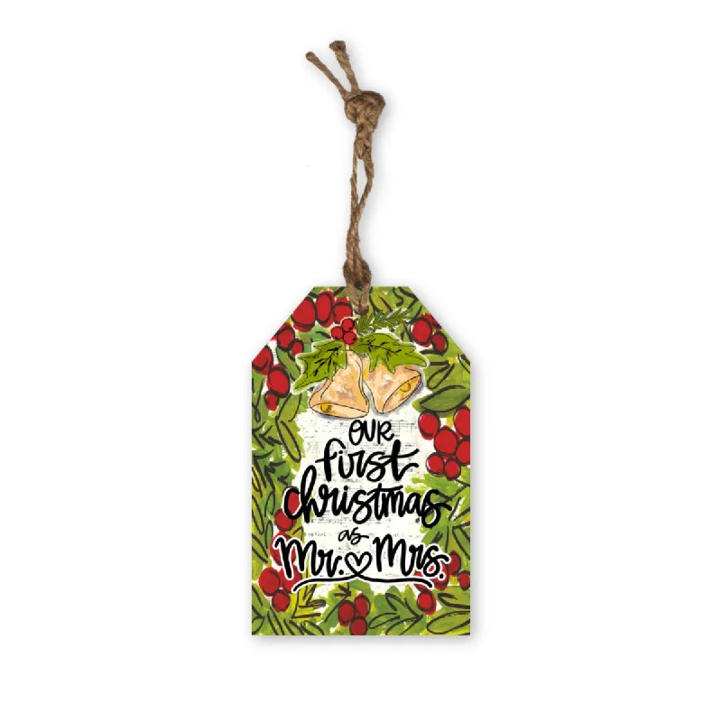 First Christmas Mr & Mrs Gift Tag Ornament