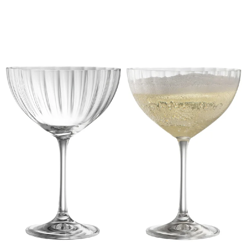 Galway Crystal Erne Saucer Champagne Pair