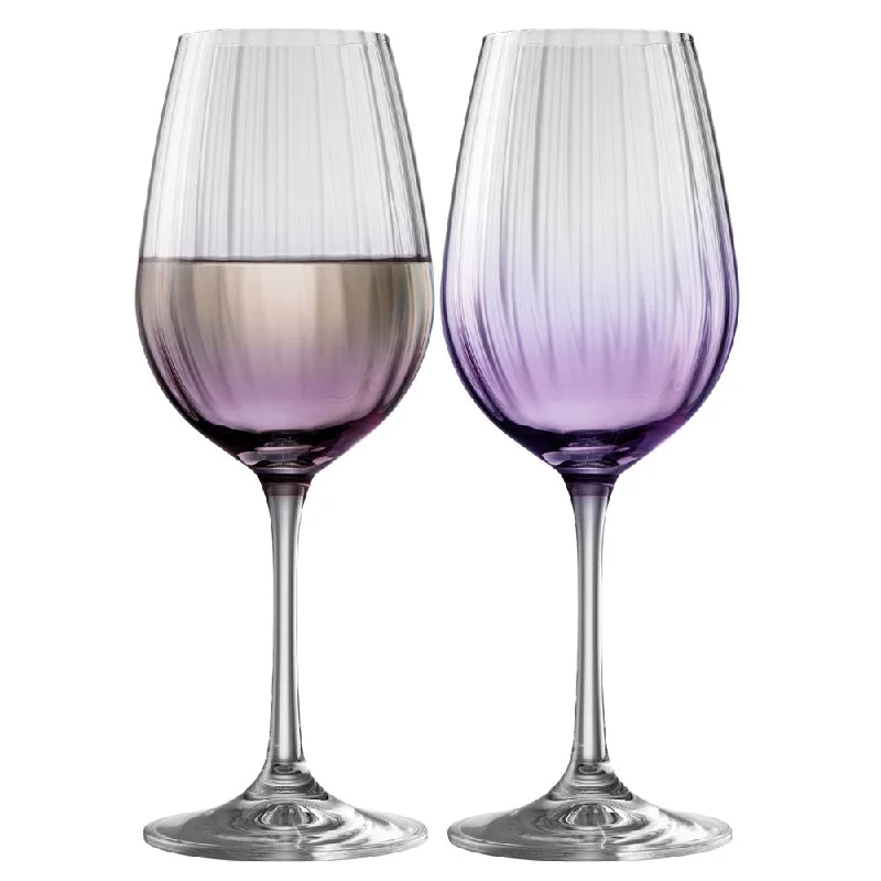 Galway Crystal Erne Wine Set of 2 in Amethyst