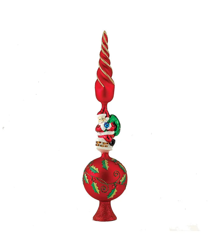 Glass Santa Un-Lit Treetop, 16", GG0497, Kurt Adler