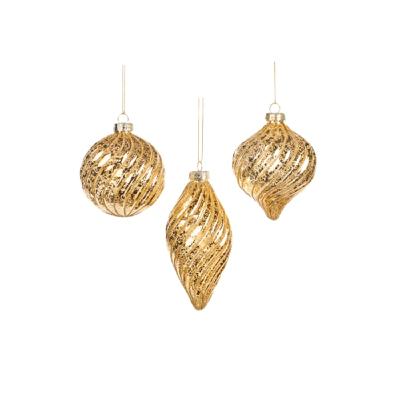 Golden Swirl Glass Bauble