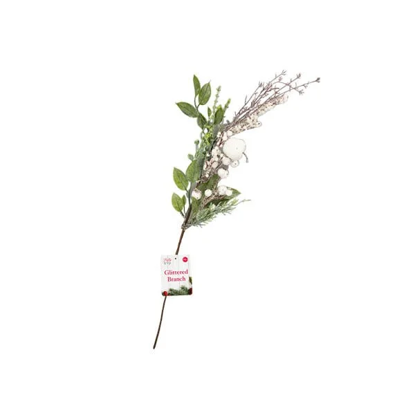 Holly & Ivy Glittered Branch 65cm