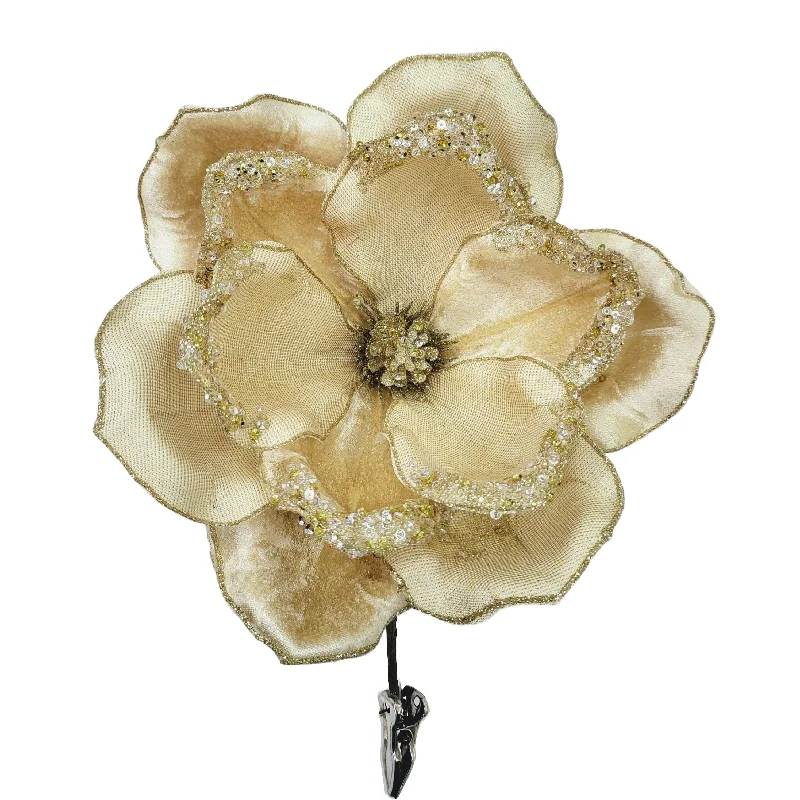 Magnolia flower Filler Light Gold with glitter - Set of 3 / Set of 6