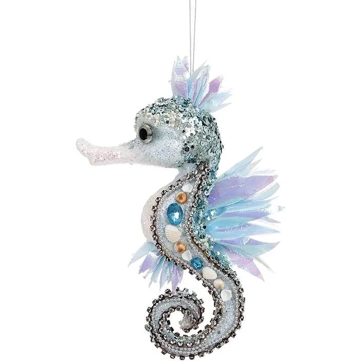 Mark Roberts 12" Beaded Seahorse Ornament Set Of 4