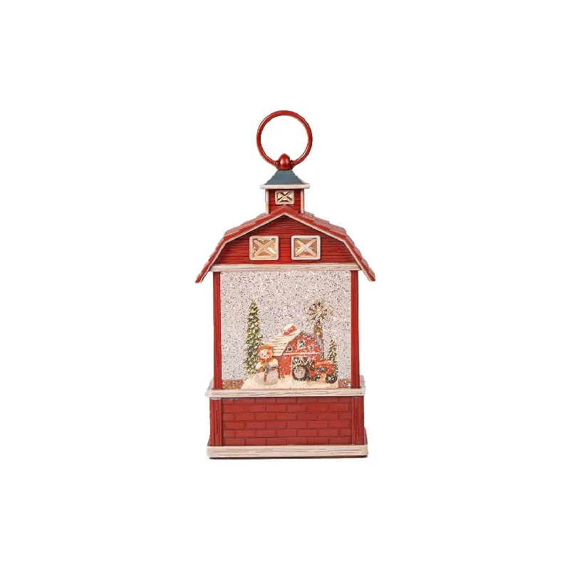 Musical Red Snowing Lantern - Snowman