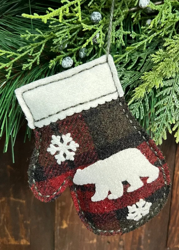 NG-172E Wool Mitten Ornament - Bear