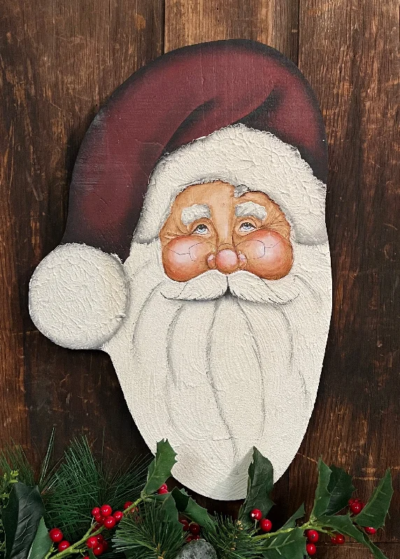 NK-14A Original Hand-Painted Hanging Santa on Wood